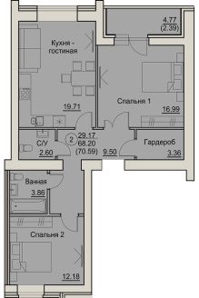 планировка квартиры 71 м2